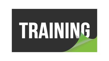 Siyah yeşil etiket damgası üzerine yazılmış eğitim metni.