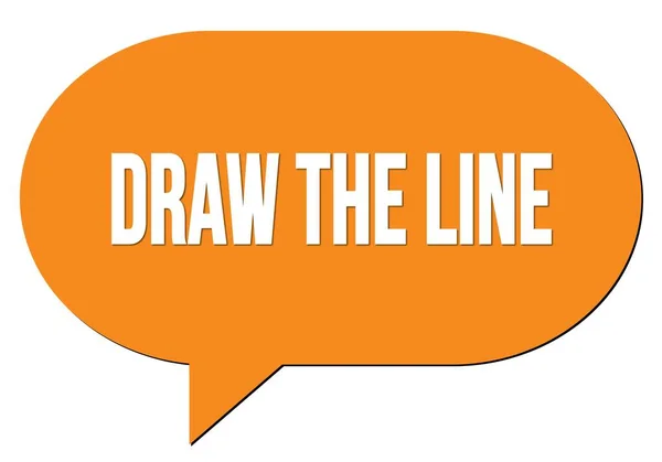 Draw Line Texto Escrito Carimbo Bolha Fala Laranja — Fotografia de Stock