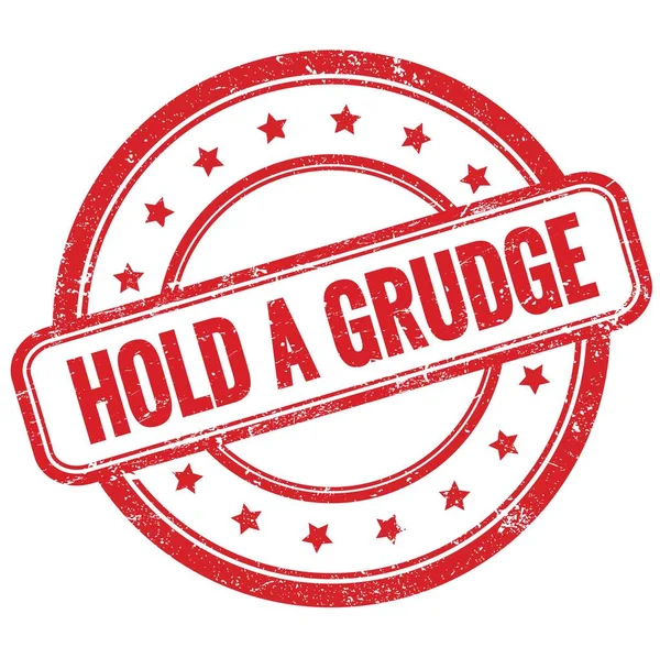 Hold Grudge Κείμενο Κόκκινο Vintage Grungy Στρογγυλό Καουτσούκ Σφραγίδα — Φωτογραφία Αρχείου