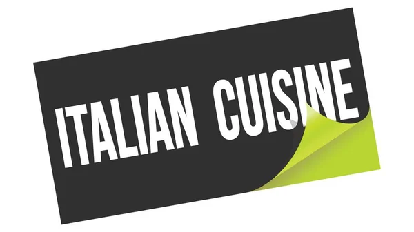 Włochy Cuisine Tekst Napisany Czarno Zielonej Naklejce — Zdjęcie stockowe