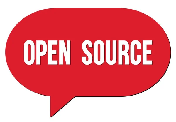 Teks Open Source Yang Ditulis Dalam Stempel Gelembung Percakapan Merah — Stok Foto