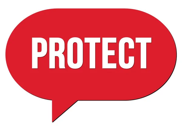 Protect Text Written Red Speech Bubble Stamp — Stock Photo, Image