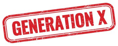 GENERATION X metin üzerinde kırmızı grungy vintage dikdörtgen damgası.