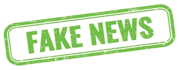 Fake News Text Zelené Grungy Vintage Obdélníkové Razítko — Stock fotografie