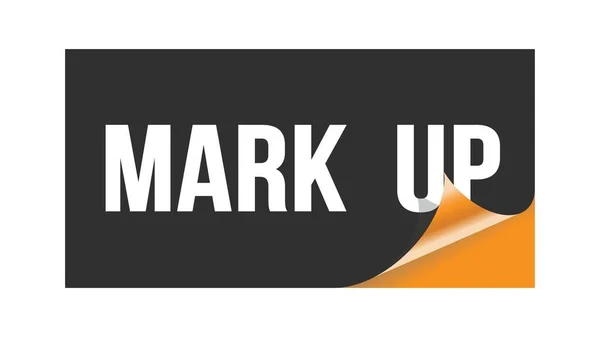 Mark Szöveg Fekete Narancssárga Matrica Bélyegzővel — Stock Fotó