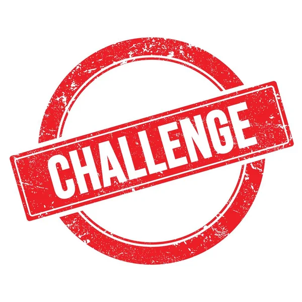 Kırmızı grungy yuvarlak vintage pul CHALLENGE metin.