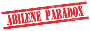 ABILENE PARADOX 'un kırmızı kirli dikdörtgen klasör damgalı metni.