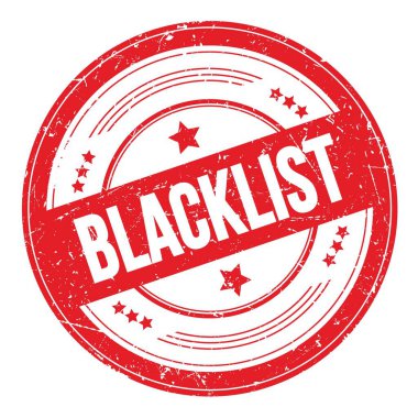 Kırmızı yuvarlak grungy desen damgası üzerine Siyah KLIST metin.