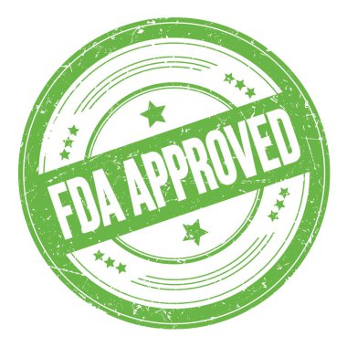 FDA yeşil yuvarlak grungy desen damgalı onaylı metin.