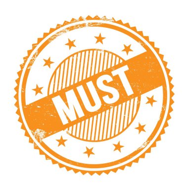 Turuncu grungy zig zag kenarlı yuvarlak pul üzerine yazılmış olmalı.