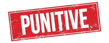 Kırmızı grungy dikdörtgen damga işareti üzerine PUNITIVE metin.