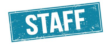 Mavi grungy dikdörtgen damga işareti üzerinde personel metni.