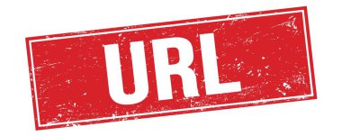 Kırmızı grungy dikdörtgen damga işareti üzerindeki URL metni.