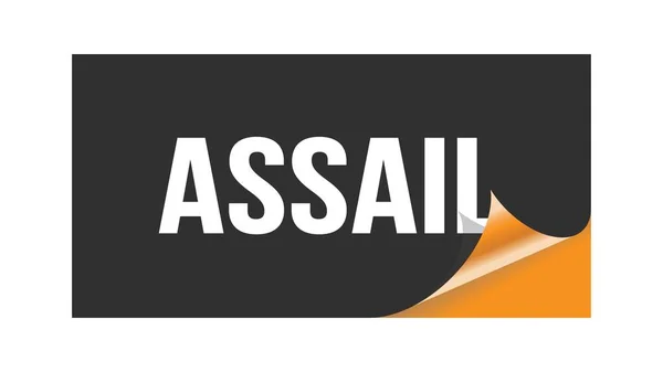 Assail Szöveg Fekete Narancssárga Matrica Bélyegzővel — Stock Fotó