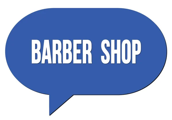 Barber Shop Text Written Blue Speech Bubble Stamp — Stock Photo, Image