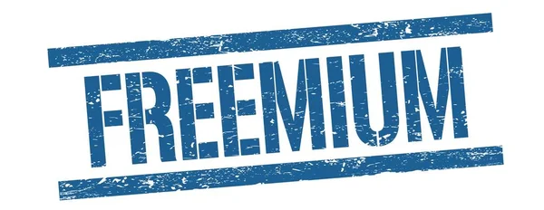 Freemium Text Blå Grungy Linjer Stämpel Tecken — Stockfoto