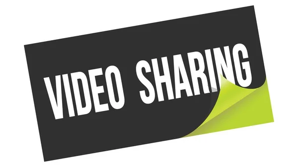 Video Sharing Text Napsaný Černé Zelené Samolepce Razítko — Stock fotografie