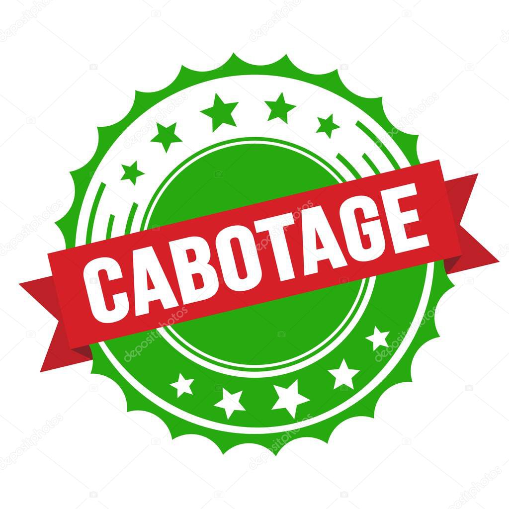 CABOTAGE text on red green ribbon badge stamp.