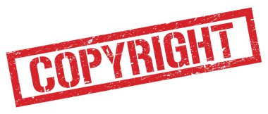 COPYright kırmızı grungy dikdörtgen damga işareti.