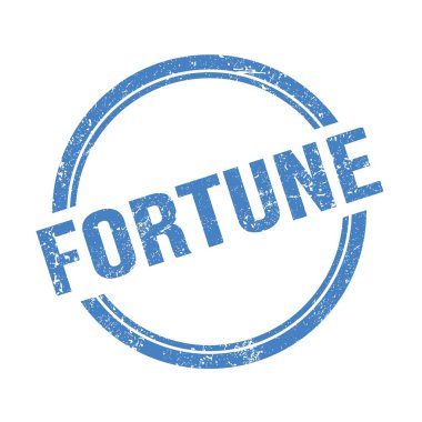 Mavi grungy vintage yuvarlak damgalı FortTUNE metni.