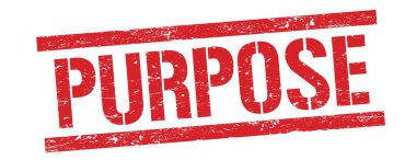 Kırmızı grungy dikdörtgen damga işareti üzerinde PURPOSE metin.