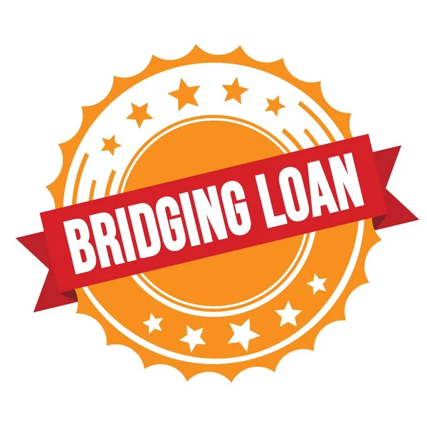 Bridging Loan Text Auf Rotem Orangefarbenem Bändchenstempel — Stockfoto