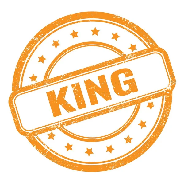 King Text Orange Grungy Vintage Rubber Stamp — Stock Photo, Image