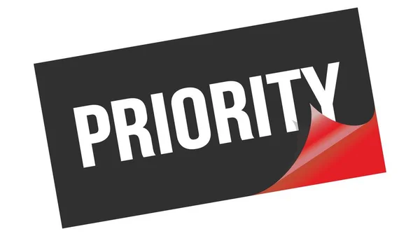 Texto Prioridade Escrito Carimbo Vermelho Preto — Fotografia de Stock