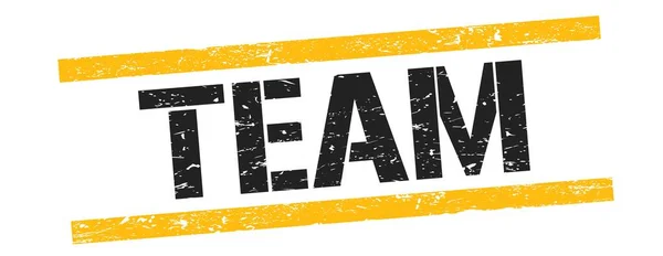 Team Text Black Yellow Grungy Lines Stamp Sign — Stock Photo, Image