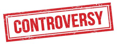 Kırmızı grungy vintage dikdörtgen damgalı ContrROVERSY metin.