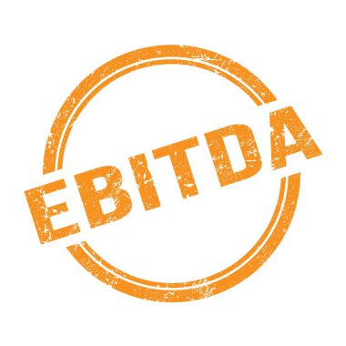 EBITDA metni turuncu grungy vintage yuvarlak pul üzerine yazılmış.