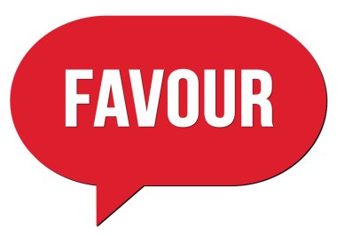 Favori metin kırmızı bir konuşma kabarcığı damgası ile yazılmış