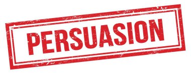 Kırmızı grungy vintage dikdörtgen damgalı PERSUASION metin.