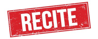 Kırmızı grungy dikdörtgen damga işareti üzerindeki RECITE metni.