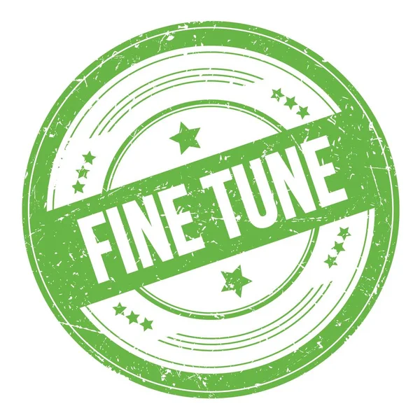 Fine Tune Text Green Grungy Texture Stamp — Stock Photo, Image