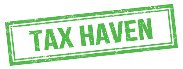 Tax Haven Texto Verde Grungy Vintage Rectángulo Sello —  Fotos de Stock