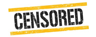 Siyah sarı grungy çizgileri üzerinde CENSORED metin işareti.