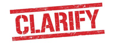 KLARIFY kelime kırmızı dikdörtgen grungy pulu üzerine yazılmış
