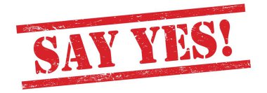 Evet de! Kırmızı grungy vintage kauçuk damga üzerine metin.