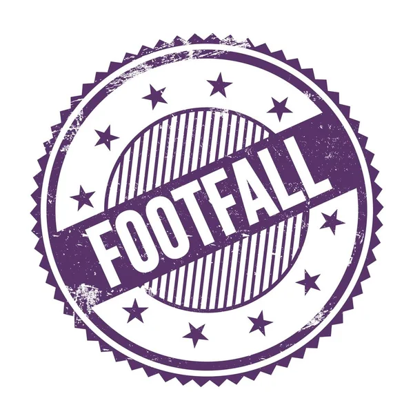 Footfall Text Written Purple Indigo Grungy Zig Zag Borders Stamp — Stock Photo, Image