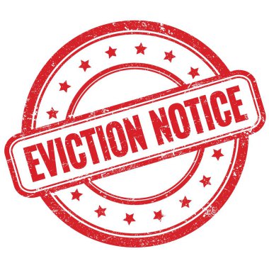 EVICTION İKİNCİ Kauçuk damgalı kırmızı antika grungy metni.