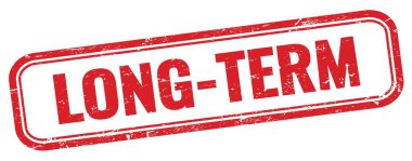 Kırmızı grungy dikdörtgen damgalı uzun dönem metni.