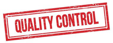 Kırmızı grungy vintage dikdörtgen damgalı Kalifiye Kontrol metni.