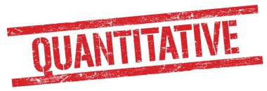 Kırmızı grungy dikdörtgen damga işareti üzerinde niceliksel metin.