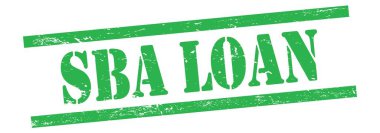 SBA kredi metni yeşil grungy vintage kauçuk damga üzerine.