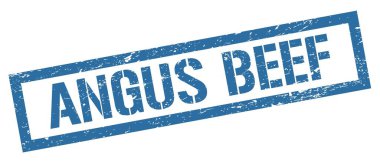 ANGUS BEEF mavi grungy dikdörtgen mühür işareti.