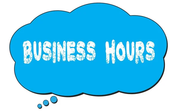 Business Hours Text Written Blue Thought Cloud Bubble — Stock Photo, Image