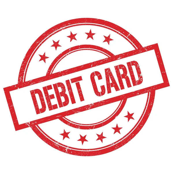 Debit Card Text Geschrieben Auf Rotem Runden Vintagestempel — Stockfoto