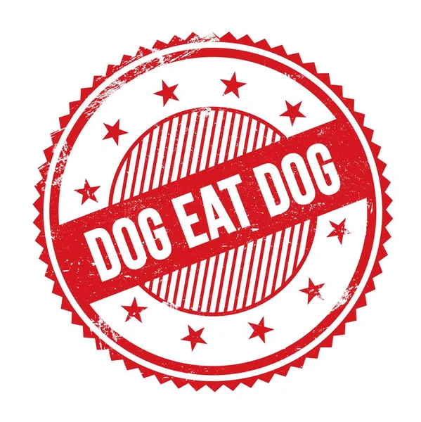Dog Eat Dog Text Geschrieben Auf Rotem Grungy Zick Zack — Stockfoto