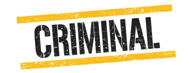 Siyah sarı grungy çizgileri damgalı CRIMINAL metin.
